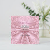 ベビーかわいらしシャワーガールピンクプリンセスティアラレース2 招待状 (スタンド正面)