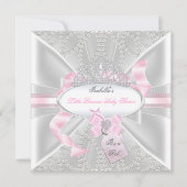 ベビーかわいらしシャワーガールリトルプリンセスダイヤモンド3 招待状 (正面)