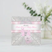 ベビーかわいらしシャワーガールリトルプリンセスダイヤモンド 招待状 (スタンド正面)