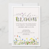 ベビーかわいらし開花ワイルドフラワーガールベビーシャワーI 招待状 (正面)