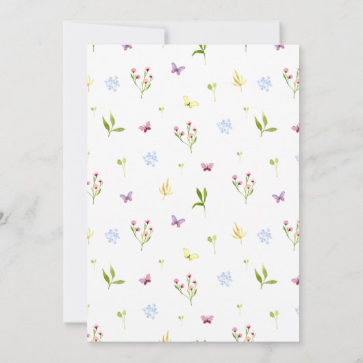 ベビーかわいらし開花ワイルドフラワーガールベビーシャワーI 招待状 (裏面)