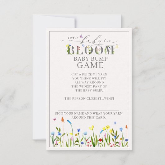 ベビーかわいらし開花山花バンプゲーム 招待状 (正面)