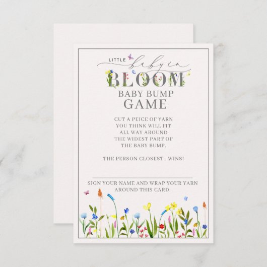ベビーかわいらし開花山花バンプゲーム 招待状 (正面/裏面)