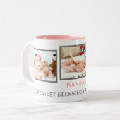 ベビーか子ども向けフォトコーヒーマグ ツートーンマグカップ (正面左)