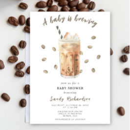 ベビーがアイスコーヒーの赤ちゃんシャワーを醸造している 招待状