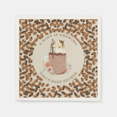 ベビーがアイスコーヒーフローラベビーシャワーを醸造している スタンダードカクテルナプキン (正面)