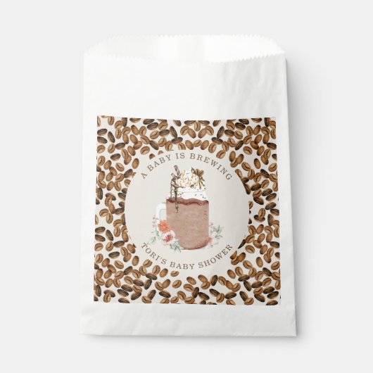 ベビーがアイスコーヒーフローラベビーシャワーを醸造している フェイバーバッグ (正面)