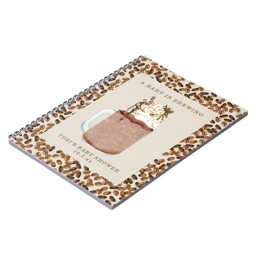 ベビーがアイスコーヒーベビーシャワーゲストを醸造している ノートブック (左側)