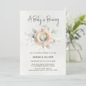 ベビーがアフタヌーンティーコーヒーの赤ちゃんシャワーを醸造している 招待状 (スタンド正面)