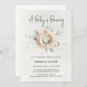 ベビーがアフタヌーンティーコーヒーの赤ちゃんシャワーを醸造している 招待状 (正面/裏面)