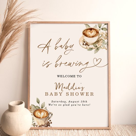 ベビーがウェルカムサインを醸造している | コーヒーベビー ポスター