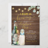 ベビーがウッズ素朴の赤ちゃんシャワーを醸造 招待状 (正面)