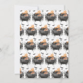 ベビーがオレンジ色のハロウィーンの赤ちゃんシャワーを醸造している 招待状 (裏面)