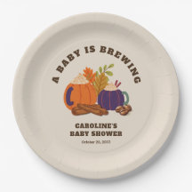 ベビーがカボチャのコーヒーを醸造している秋ベビーシャワー