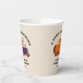 ベビーがカボチャのコーヒーを醸造している秋ベビーシャワー 紙コップ (左)