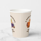 ベビーがカボチャのコーヒーを醸造している秋ベビーシャワー 紙コップ (右)