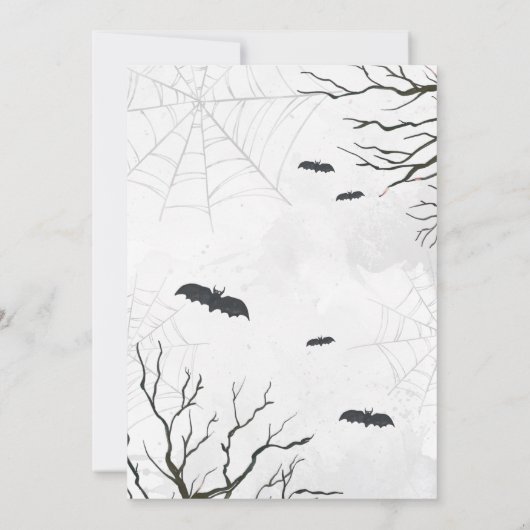 ベビーがカボチャのハロウィーンベビーシャワーを醸造している 招待状 (裏面)