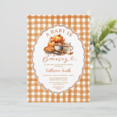 ベビーがカボチャの醸造ベビーシャワー秋秋 招待状 (スタンド正面)