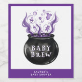 ベビーがカルドロンハロウィーンベイビーシャワーを醸造している ワインラベル (シングルラベル)