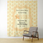 ベビーがキュートなスター誕生日を1つ背景 タペストリー (インサイチュ)