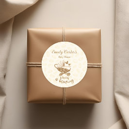 ベビーがキュートなPram赤ちゃんシャワーありがとう ラウンドシール