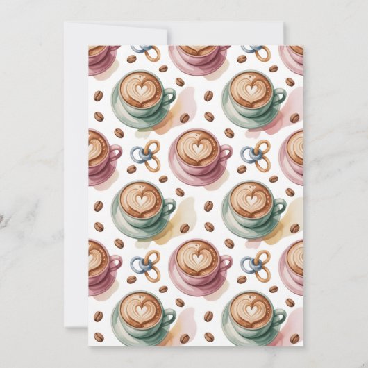 ベビーがコーヒーとミルクの赤ちゃんシャワーを醸造している 招待状 (裏面)