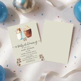 ベビーがコーヒーとミルクの赤ちゃんシャワーを醸造している 招待状