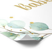 ベビーがコーヒーの緑のウェルカムサインを醸造している ポスター (角)