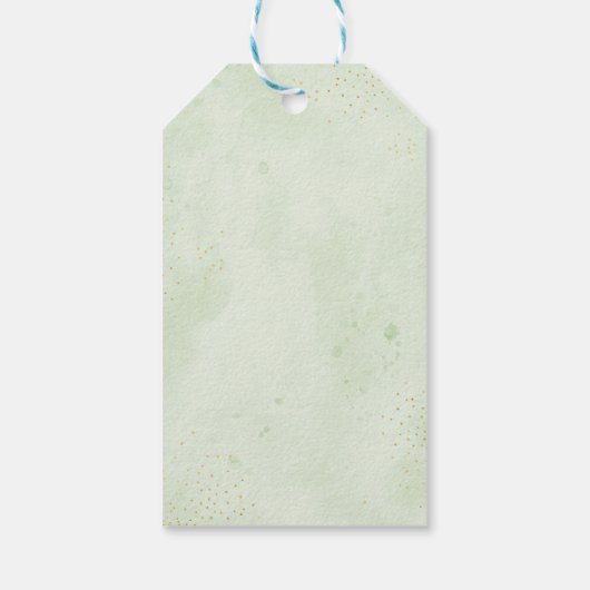 ベビーがコーヒーの緑のベビーシャワーを醸造している ギフトタグ (裏面)