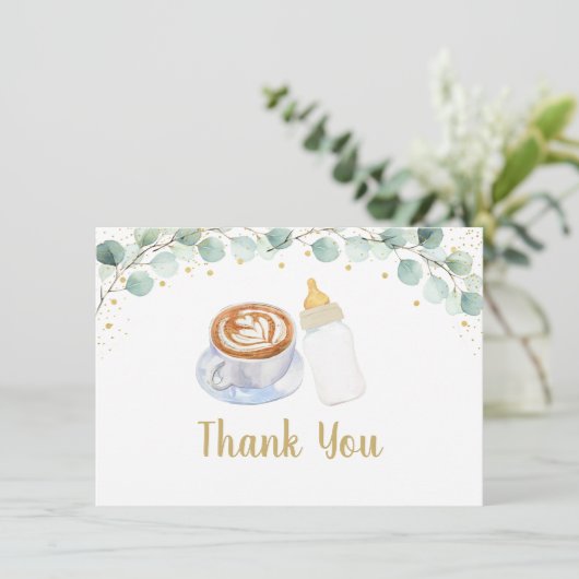 ベビーがコーヒーの緑を醸造してくれてありがとう サンキューカード (スタンド正面)
