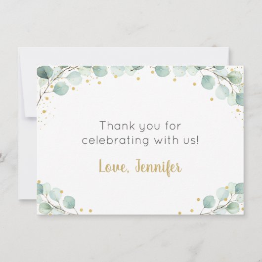 ベビーがコーヒーの緑を醸造してくれてありがとう サンキューカード (裏面)