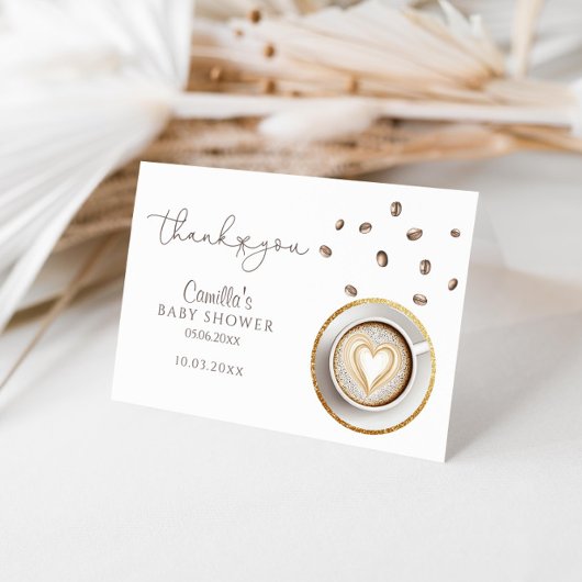 ベビーがコーヒーの赤ちゃんシャワーを醸造している サンキューカード