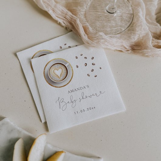 ベビーがコーヒーの赤ちゃんシャワーを醸造している スタンダードカクテルナプキン