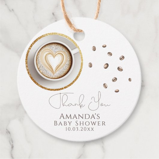 ベビーがコーヒーの赤ちゃんシャワーを醸造している フェイバータグ (正面)