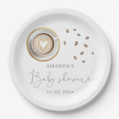 ベビーがコーヒーの赤ちゃんシャワーを醸造している ペーパープレート (正面)