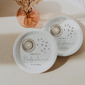 ベビーがコーヒーの赤ちゃんシャワーを醸造している ペーパープレート