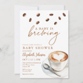 ベビーがコーヒーの赤ちゃんシャワーを醸造している 招待状 (正面)