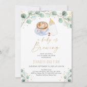 ベビーがコーヒーの赤ちゃんシャワーを醸造している 招待状 (正面)