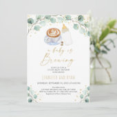 ベビーがコーヒーの赤ちゃんシャワーを醸造している 招待状 (スタンド正面)