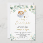 ベビーがコーヒーの赤ちゃんシャワーを醸造している 招待状 (正面)