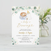 ベビーがコーヒーの赤ちゃんシャワーを醸造している 招待状 (スタンド正面)