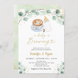 ベビーがコーヒーの赤ちゃんシャワーを醸造している 招待状