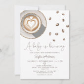 ベビーがコーヒーの赤ちゃんシャワーを醸造している 招待状 (正面)