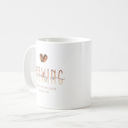 ベビーがコーヒーの赤ちゃんシャワーマグカップを醸造している コーヒーマグカップ (正面左)