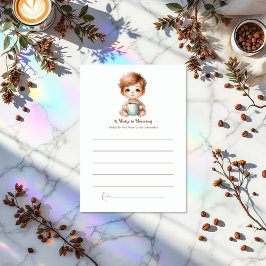 ベビーがコーヒーをテーマにしたベビーシャワーを醸造している アドバイスカード