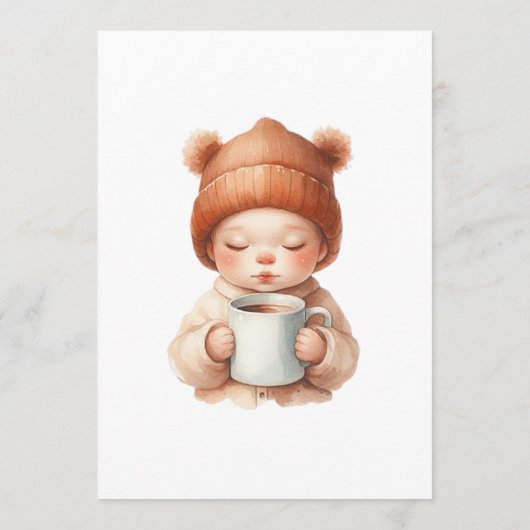 ベビーがコーヒーをテーマにしたベビーシャワーを醸造している アドバイスカード (裏面)