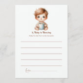 ベビーがコーヒーをテーマにしたベビーシャワーを醸造している アドバイスカード (正面)