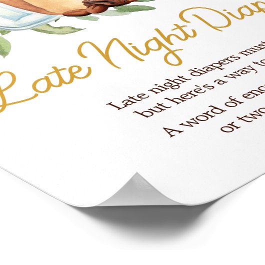 ベビーがコーヒーを深夜便で淹れる ポスター (角)