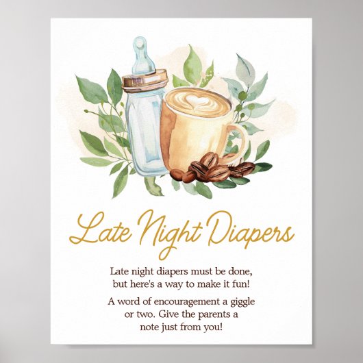 ベビーがコーヒーを深夜便で淹れる ポスター (正面)