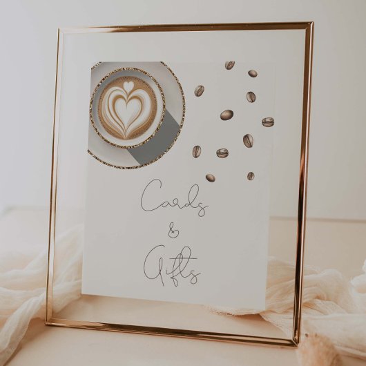 ベビーがコーヒーを醸造しているベビーシャワーカード&ギフト ポスター